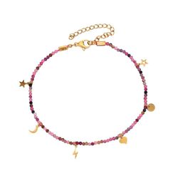 Tobillera Acero Dorado 20+5cm TAM0005DOTR Turmalina Charms
