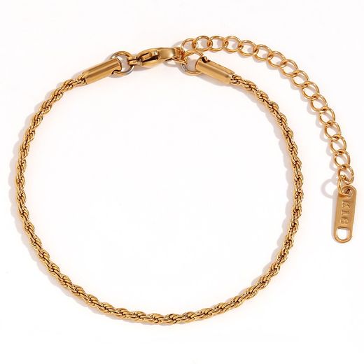 Tobillera Acero Dorado 22+5cm TAL0022DO Cuerda