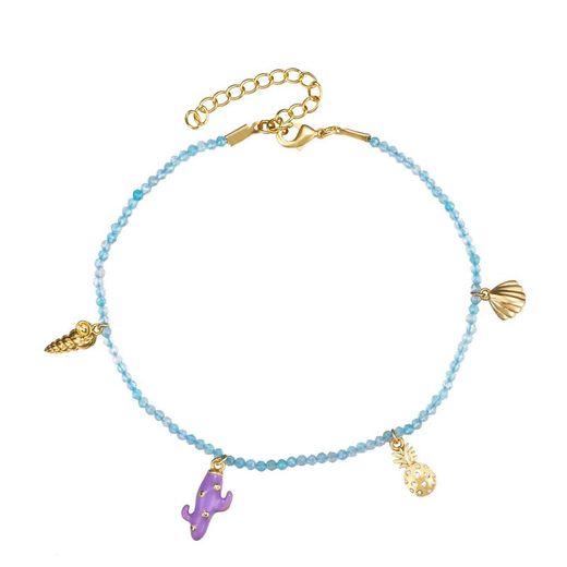 Tobillera Bronce 20+5cm TBM0001DOAZ Amazonita Charms Del Mar