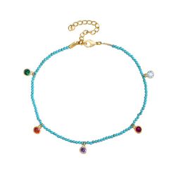 Tobillera Bronce 20+5cm TBM0003DOTU Turquesa Charms