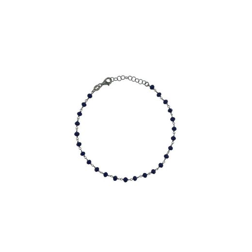 Tornozeleira Infantil Prata Básica Argent 20,5+2,5cm TORT009 Bolas Azuis