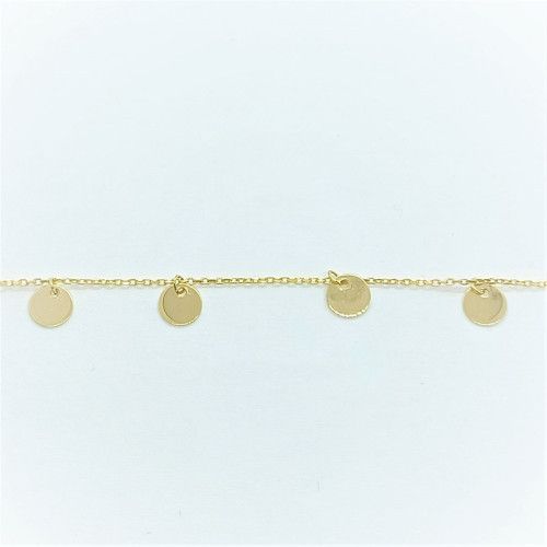 Tobillera Oro 18kts 11 Discos 24cm PT30/139/3226