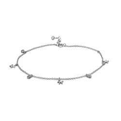 Sølv fodlænke 22+4cm TOZ0002RH Zirconia Stars