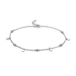 Tobillera Plata 22+4cm TOZ0004RH Chapas Circonitas