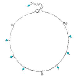 Tobillera Plata 24+3cm TOM0001RHTUXX Mineral Turquesa