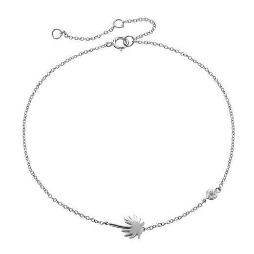 Silver Anklet 25+2cm TOZ0012RHCZXX Palm Tree Zirconia