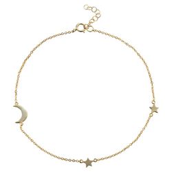 Tobillera Plata Dorada 24+2cm TOL0013DOXXXX Luna Estrella