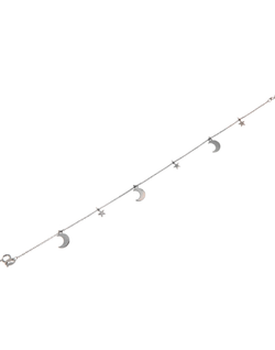 Tobillera Plata Mujer PTOB41 Media Luna Estrellas