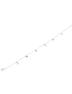 Tobillera Plata Mujer PTOB43 Estrellas Media Lunas