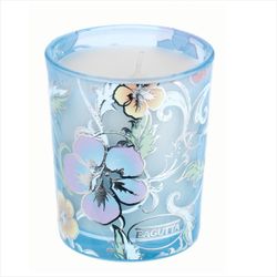 Vaso Vela Perfumada Cristal 7x8cm 2158-01AZ Azul Fragancia Canela